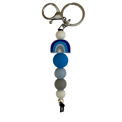 Boho Rainbow Blue Keyring
