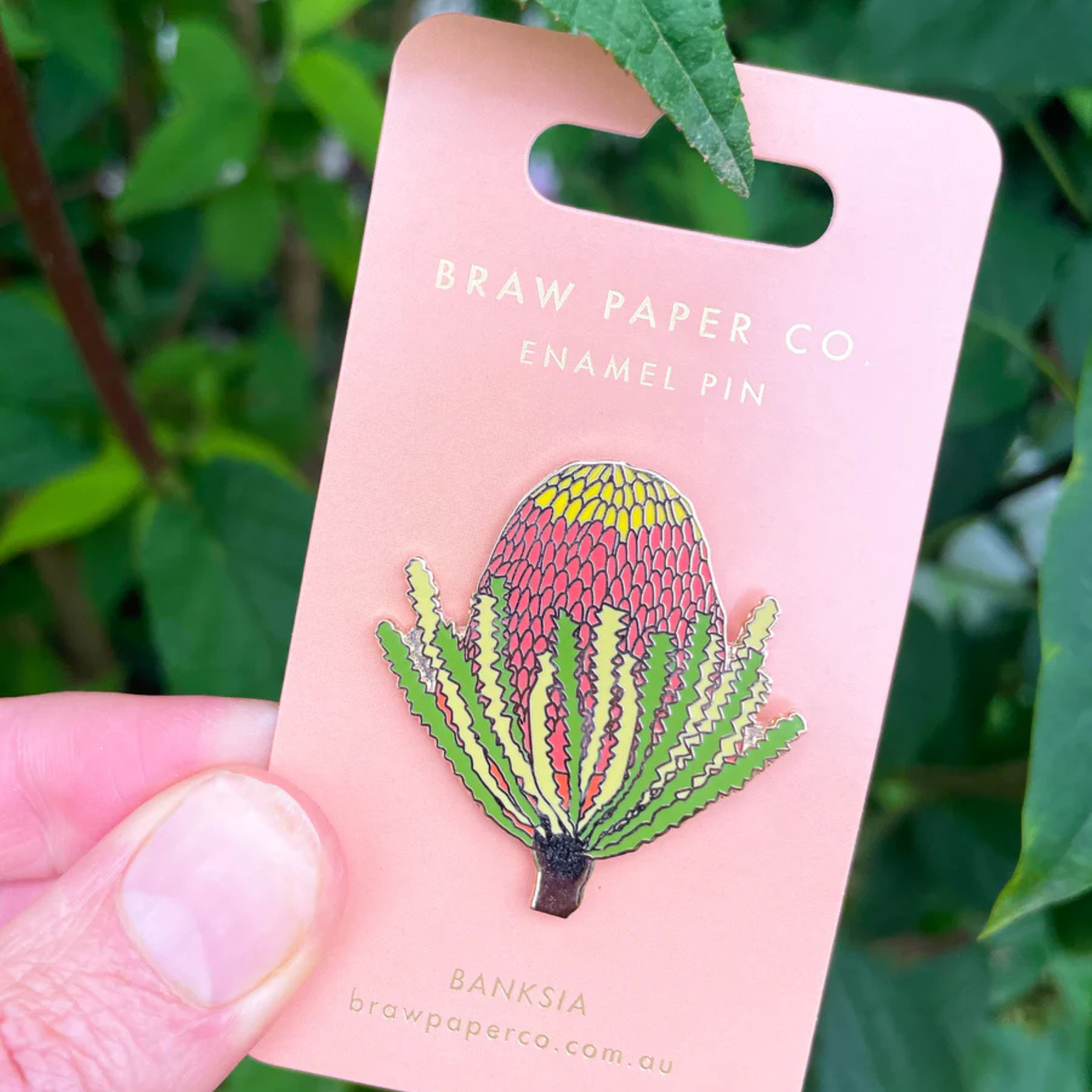 Inspired by one of Australia’s most iconic native plants, the Banksia Enamel Pin celebrates the resilience and unique beauty of the Banksia.