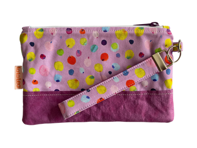 Blobby Dots Lilac Wristlet Bag