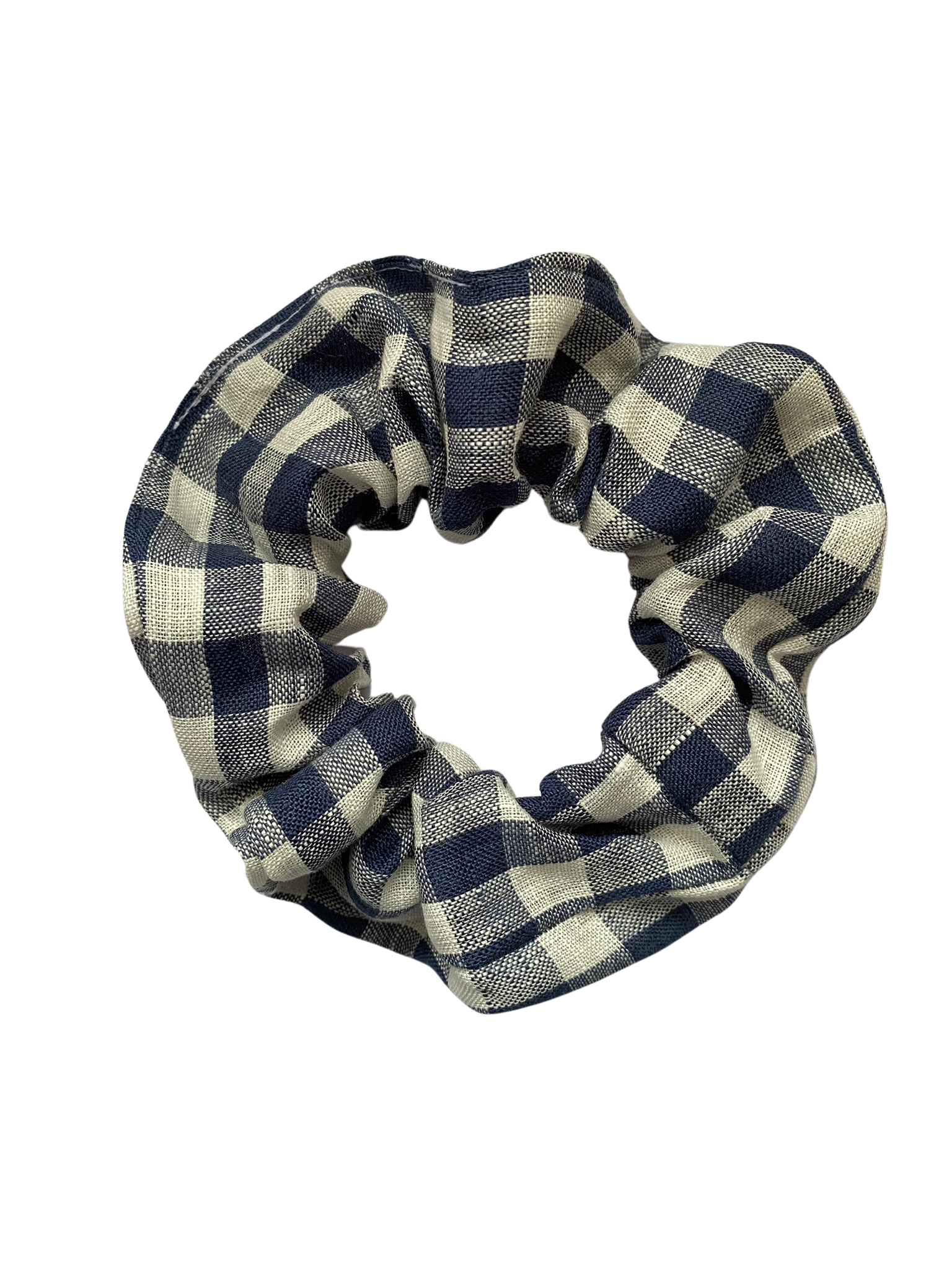 Blue Denim Gingham Scrunchie