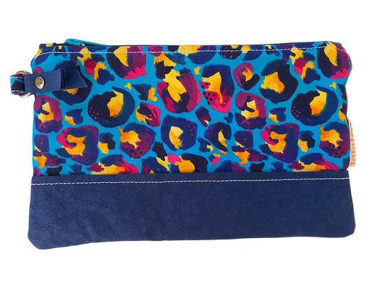 Blue Leopard Mini Clutch Purse