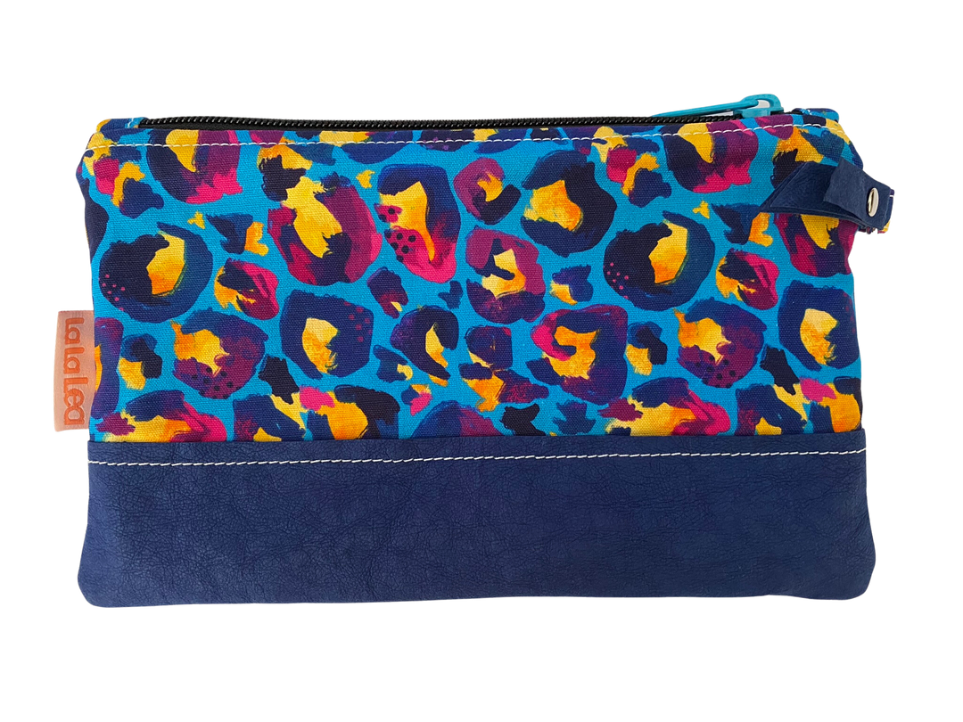 Blue Leopard Mini Clutch Purse