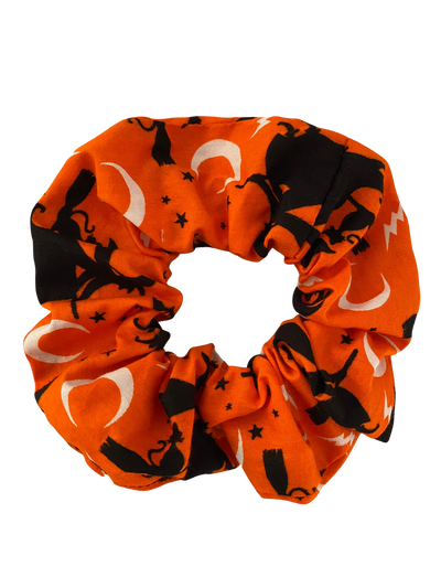 Broomstick Witches Orange Scrunchie