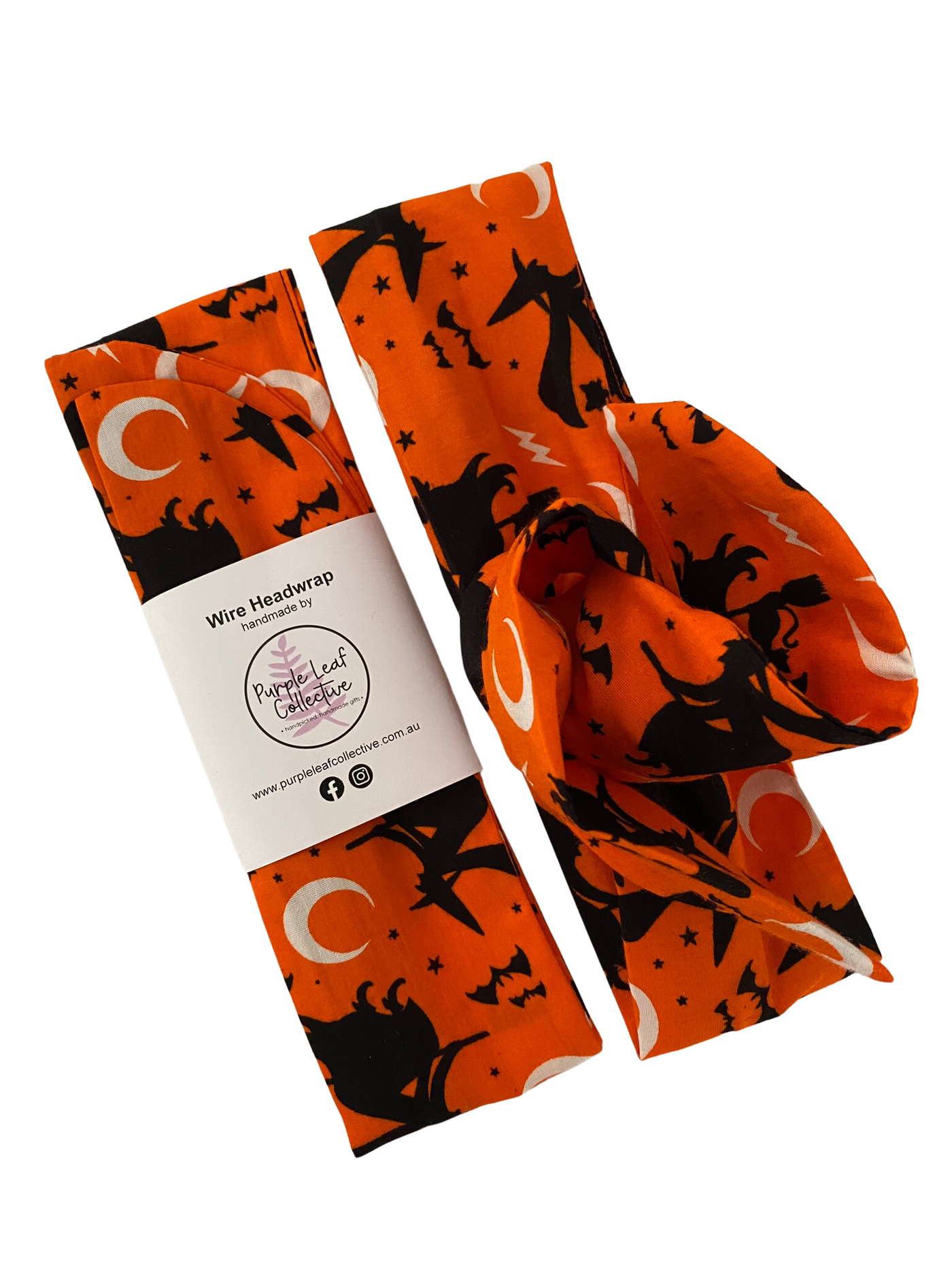 Broomstick Witches Orange Wire Headwrap