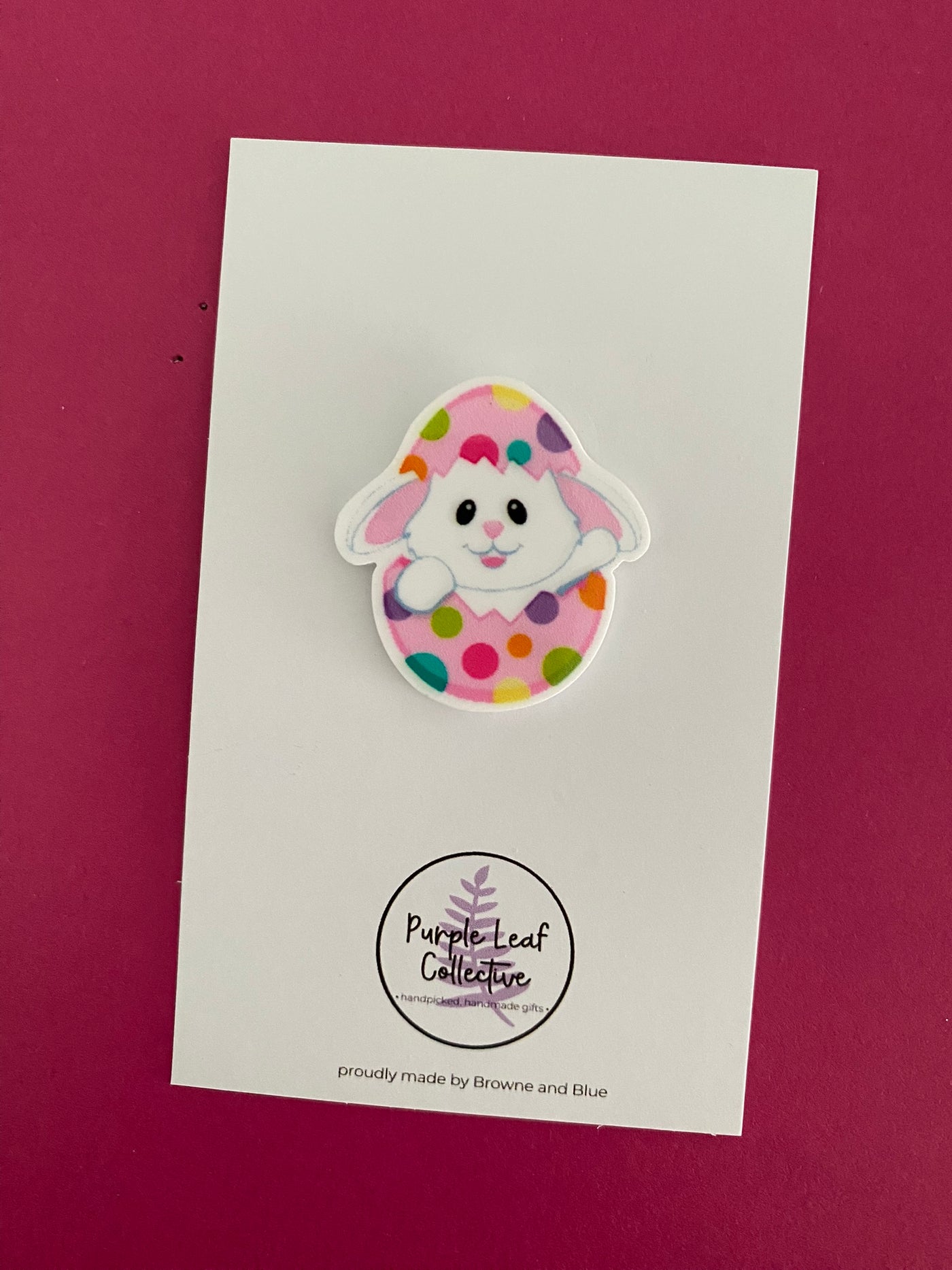 Bunny Spotted Egg Brooch
