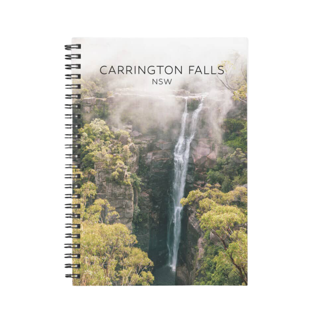 Carrington Falls NSW notebook featuring local landscape photography by Belinda Doyle in Budderoo National Park.