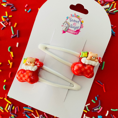 Christmas Stocking Hair Clips