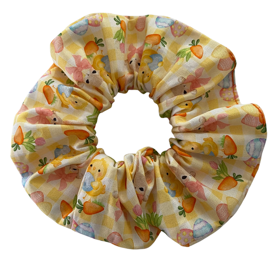 Easter Gingham Yellow Scrunchie