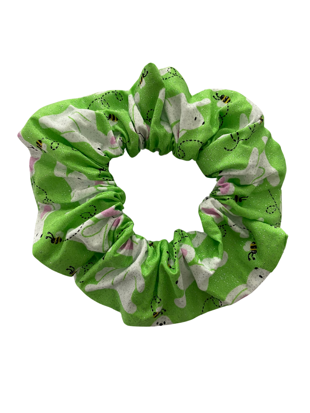 Flopsy Green Sparkle Scrunchie Hair Tie