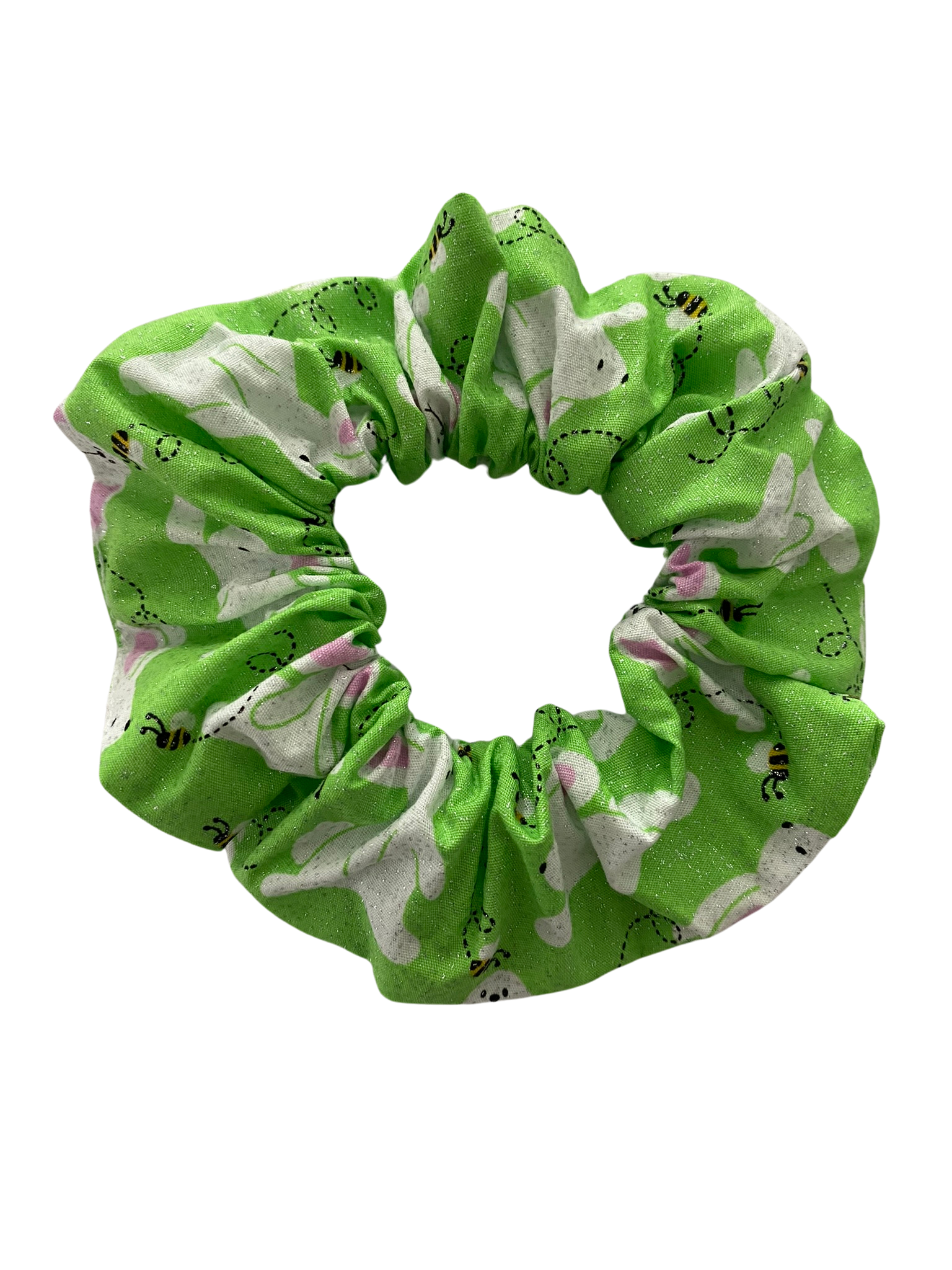 Flopsy Green Sparkle Scrunchie Hair Tie