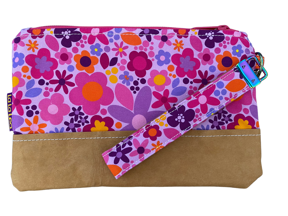 Flower Patch Pinks Wristlet Bag