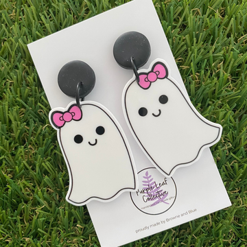 Girl Ghost Stud Dangle Earrings
