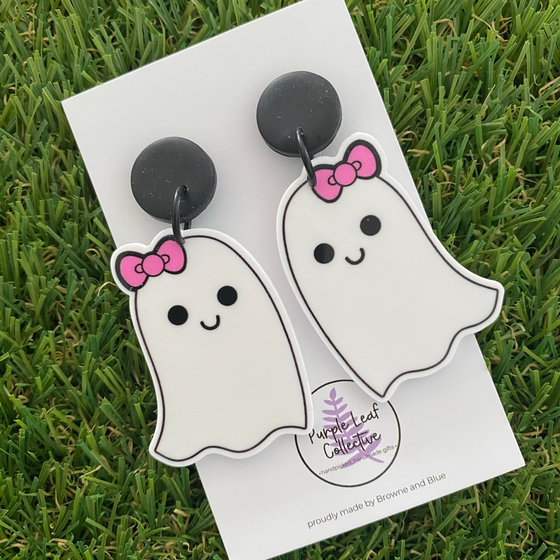 Girl Ghost Stud Dangle Earrings
