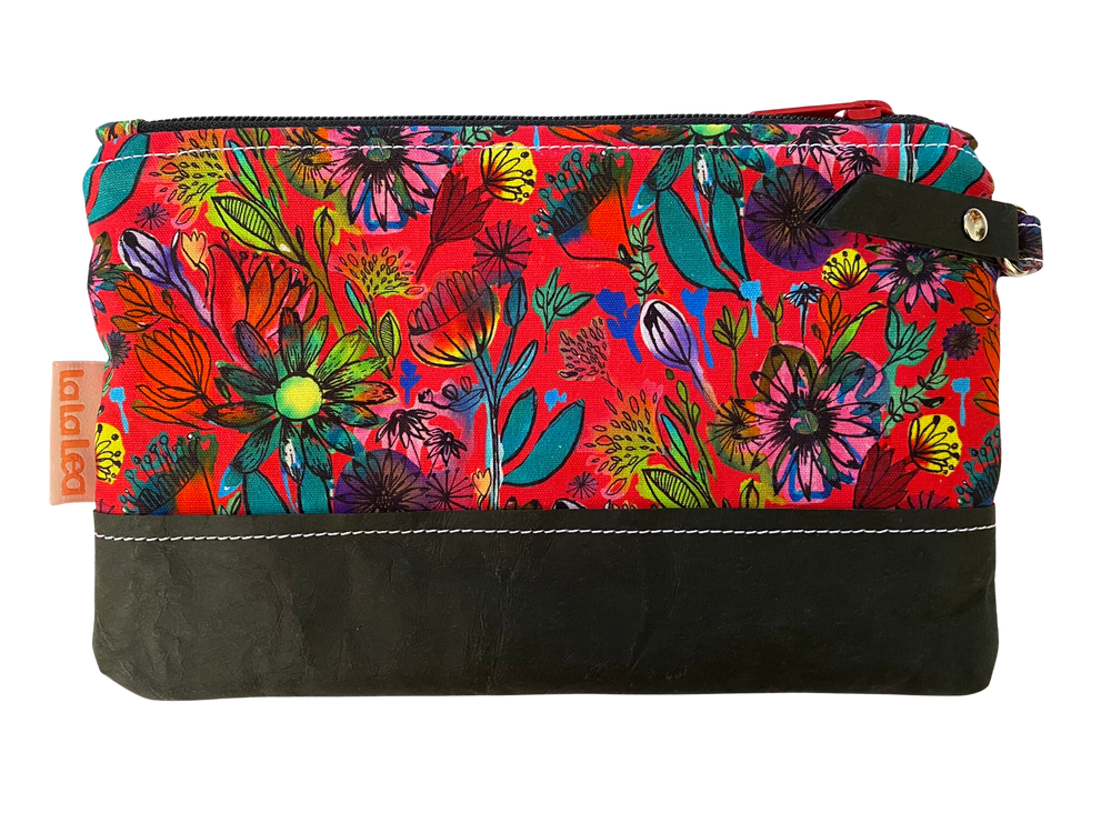 Intense Floral Cerise Mini Clutch Purse