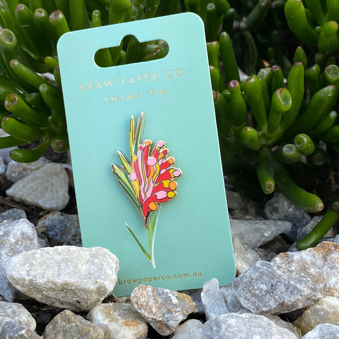 Kangaroo Paw Enamel Pin