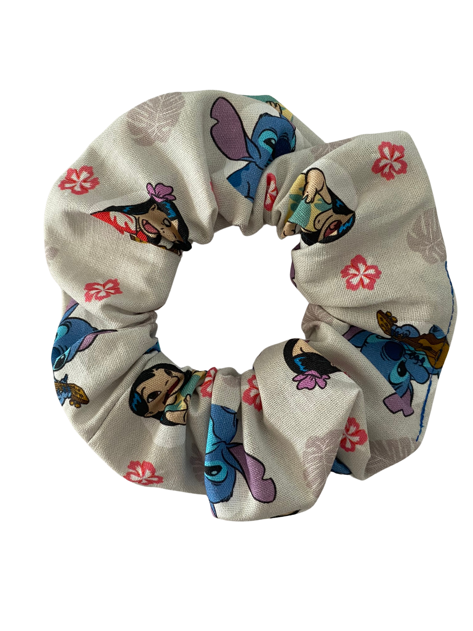 Lilo and Stitch Aloha Scrunchie, Hair Tie, Pony Tail holder is made with cotton woven fabric and quality braided elastic and is available in 4 sizes.