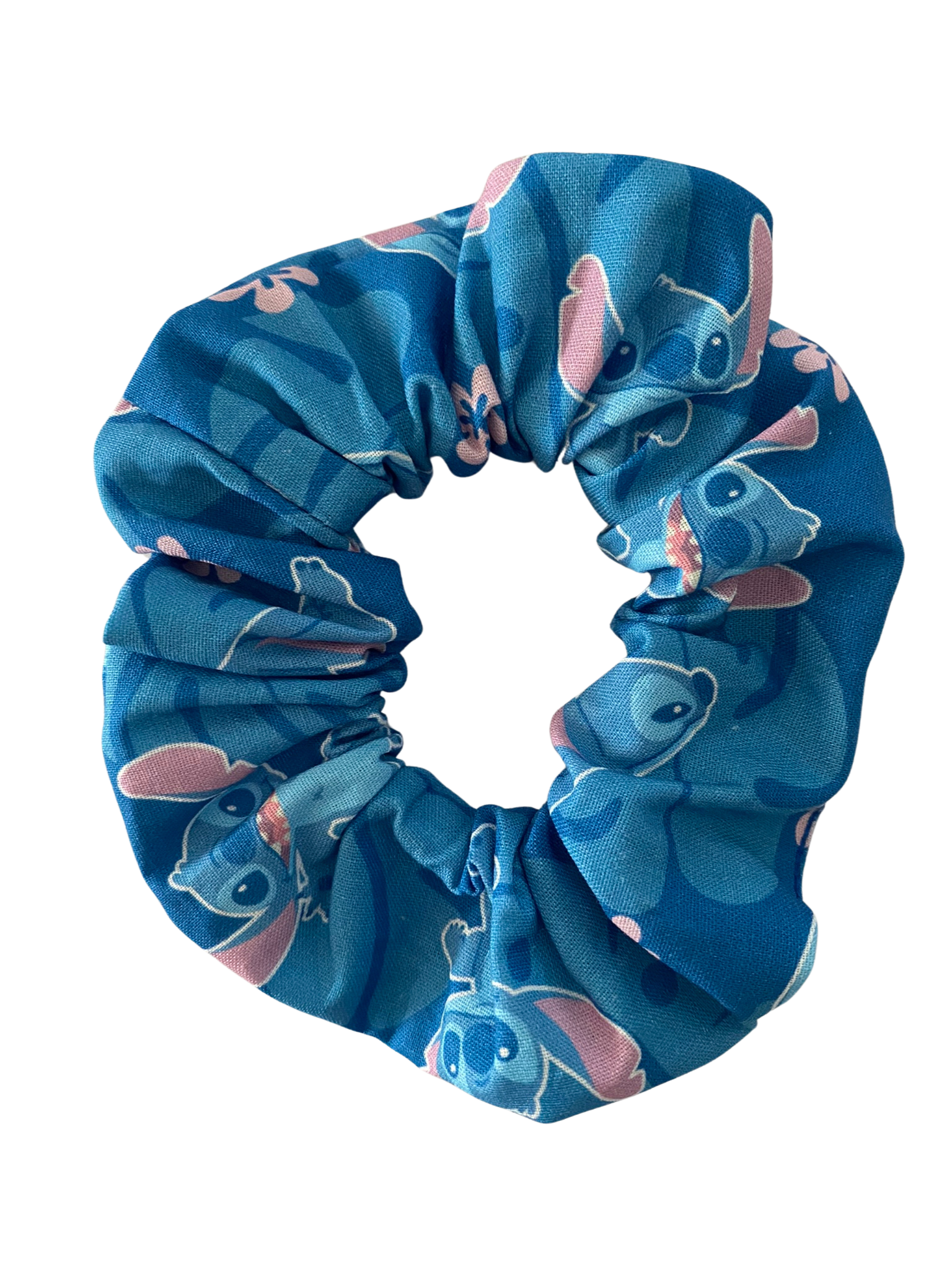 Lilo and Stitch Toss Scrunchie, Hair Tie, Pony Tail holder is made with cotton woven fabric and quality braided elastic and is available in 4 sizes.