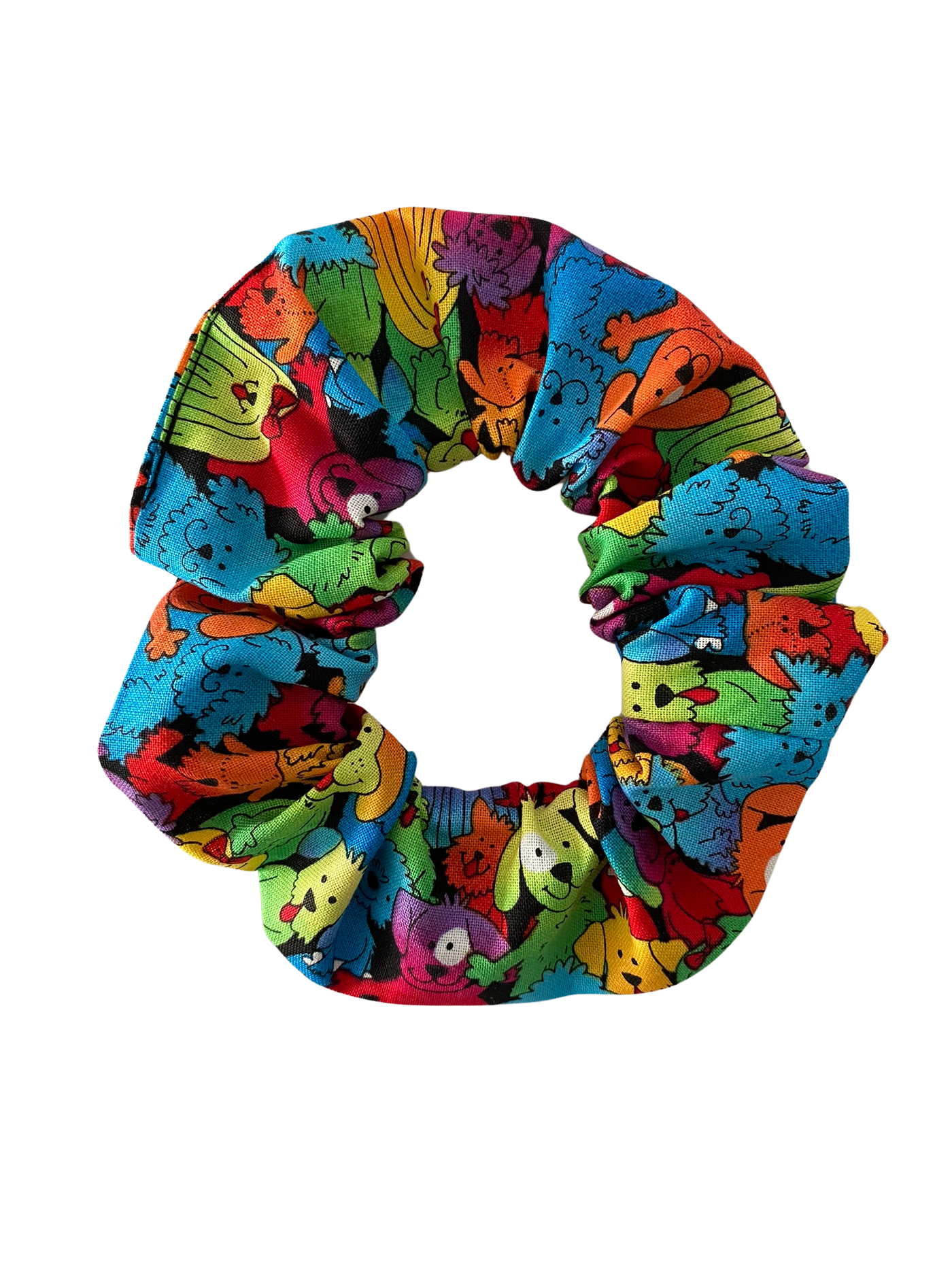 Multicolour Dogs Scrunchie