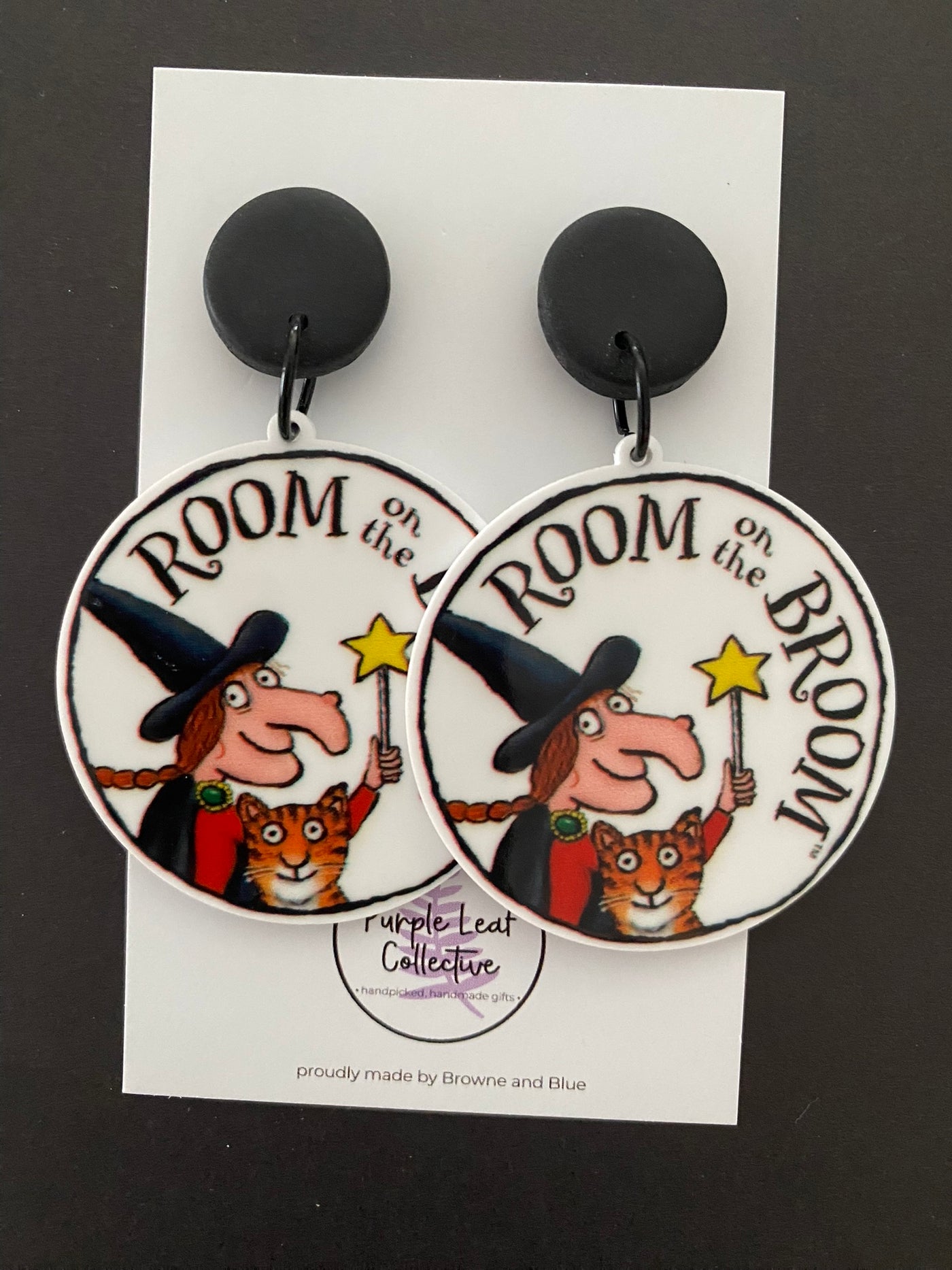 Room Broom Stud Dangle Earrings