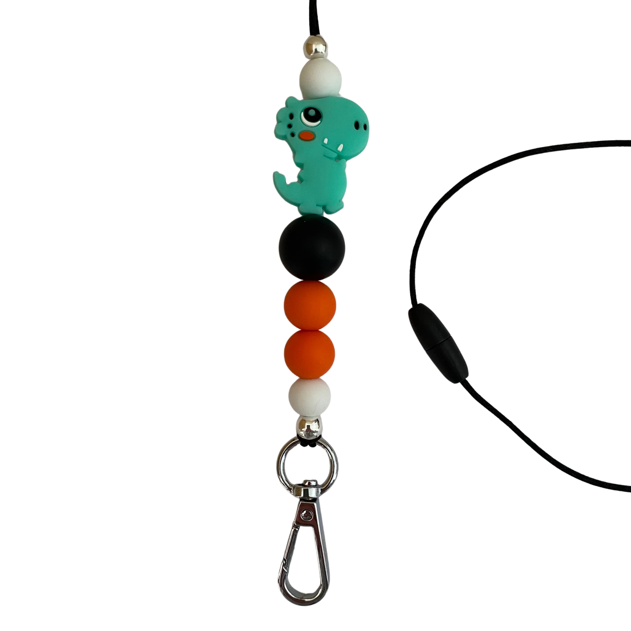 T-Rex Dinosaur lanyard. Total length of lanyard approx 60cm&nbsp;and fitted with a safety break away clasp.