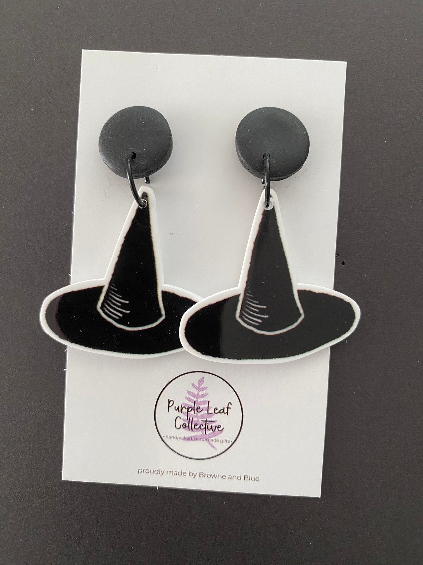 Witches Hat Stud Dangle Earrings